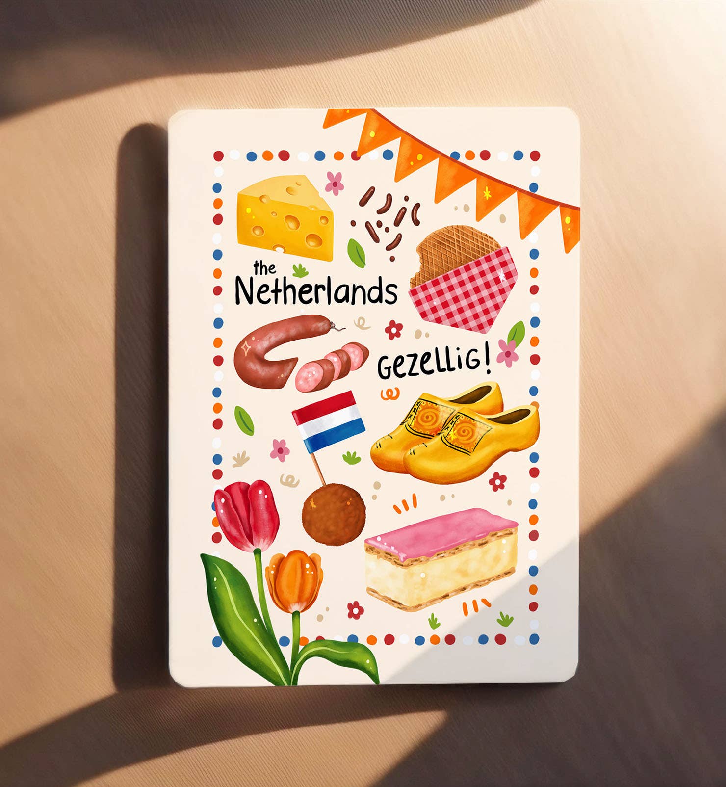 Kaart Nederlands groetjes uit Holland gezellig | Kaart Aniet Illustration